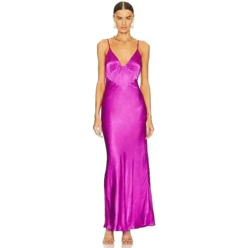 NWT Bardot Wintour Purple Glo Maxi Slip Dress - size 4